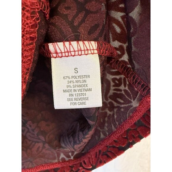 Vintage Red Black Velvet Burnout Top S Whimsigoth Fairy Holiday Y2K Christmas - Picture 8 of 15